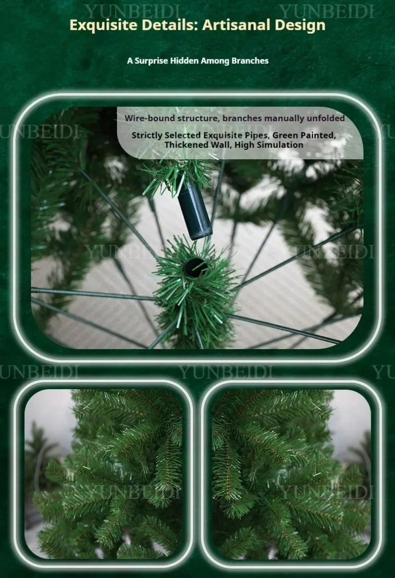 Large Artificial Christmas Tree PVC Encrypted with LED Lights Christmas Tree 120m To 300cm Family Christmas New Yea Party Decor