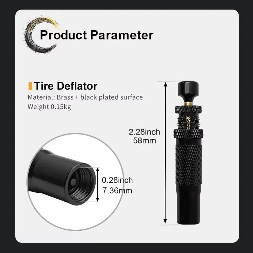 Adjustable Auto Stop Tire Deflator Precision Tire Pressure Reduction Tool for Easy and Efficient Operation