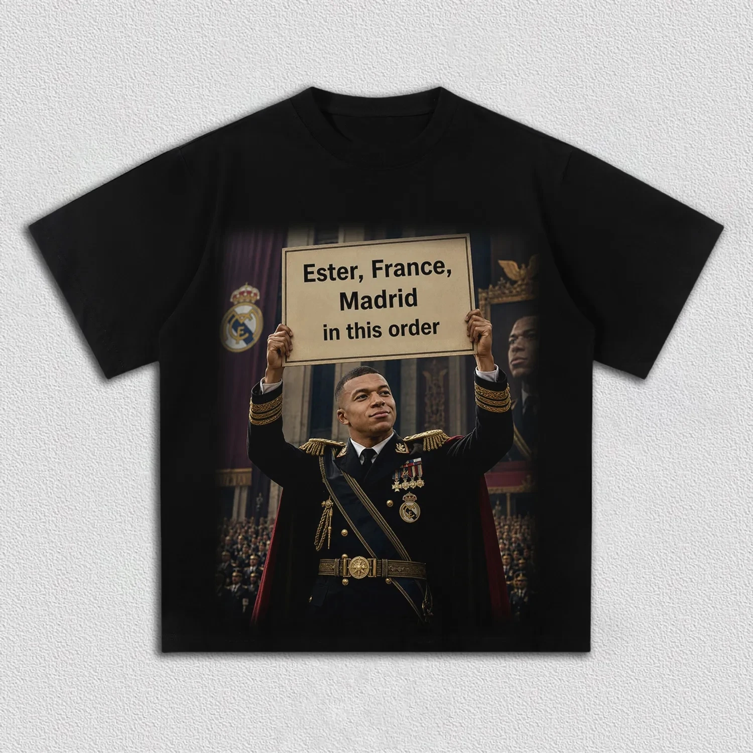 T-shirt unisexe 100 % coton pour hommes et femmes, motif Kylian Mbappé, collection 2026, par Ester France Madrid, pour fans, style décontracté Y2K, humoristique