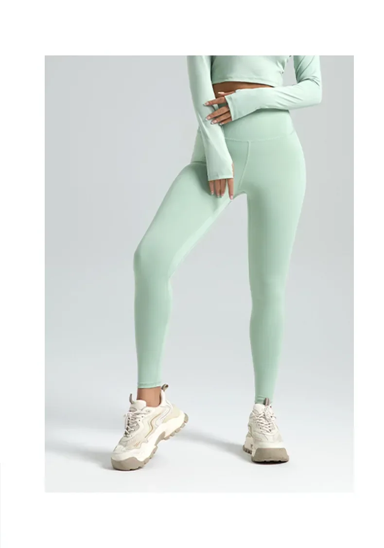 Neun-Punkt-Hose für Damen, Leggings, hohe Taille, einfarbig, Yoga-Sporthose, hochelastische Leggings, Laufen, Fitnesshose, 3XL – Detail 12