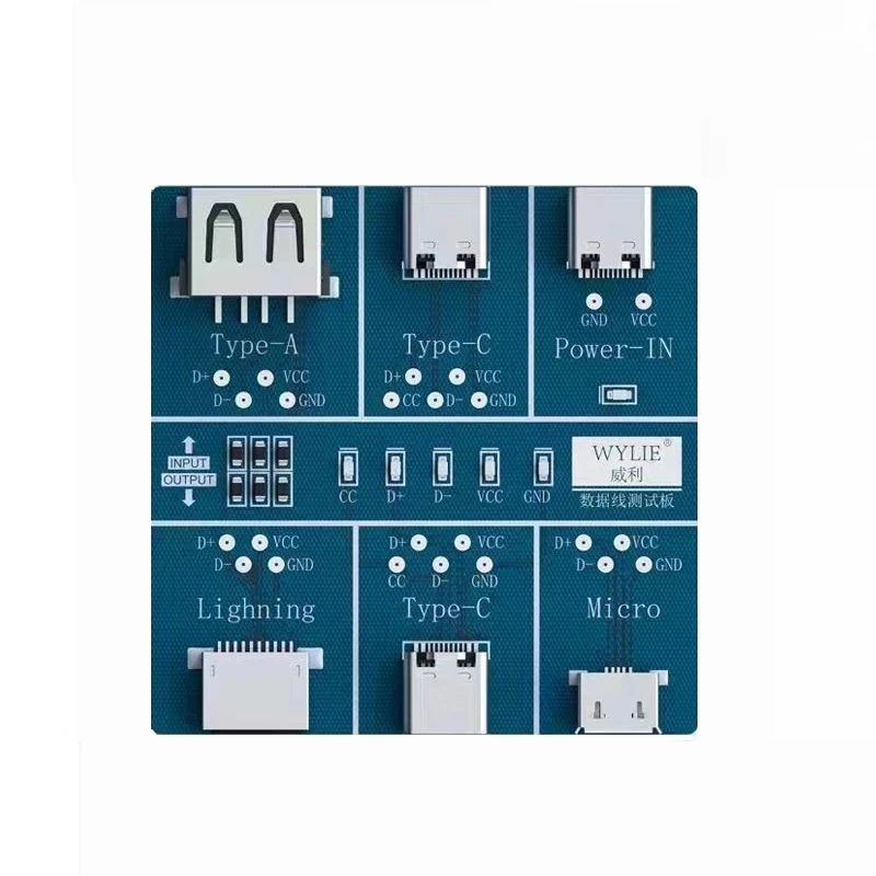 WYLIE USB-C Cable Tester Data Cable Test PCB Board For IPhone Android USB Type-C Lightting Data Cable on-Off Detection