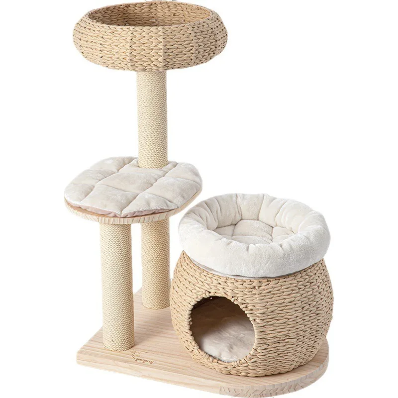 Honeypot cat, cat climbing frame, cat nest tree integrated solid wood