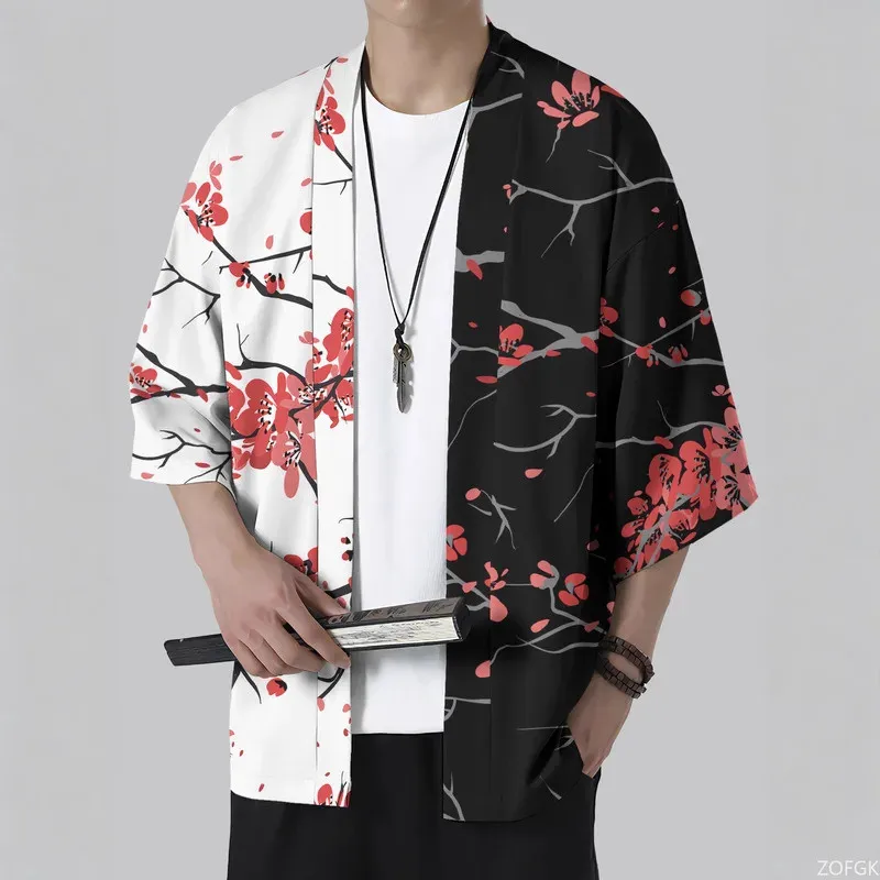 أزياء الصيف اليومية الكبار الأطفال 3D الطباعة البرقوق نمط سترة كيمونو عارضة فضفاضة مريحة سترة أعلى