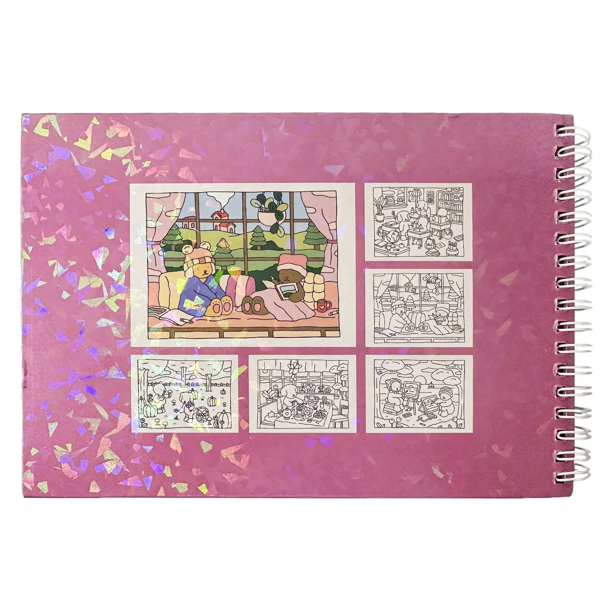 Coloring book immersive cute art bold and simple patterns adult stress relief and family interaction stimulate creativity