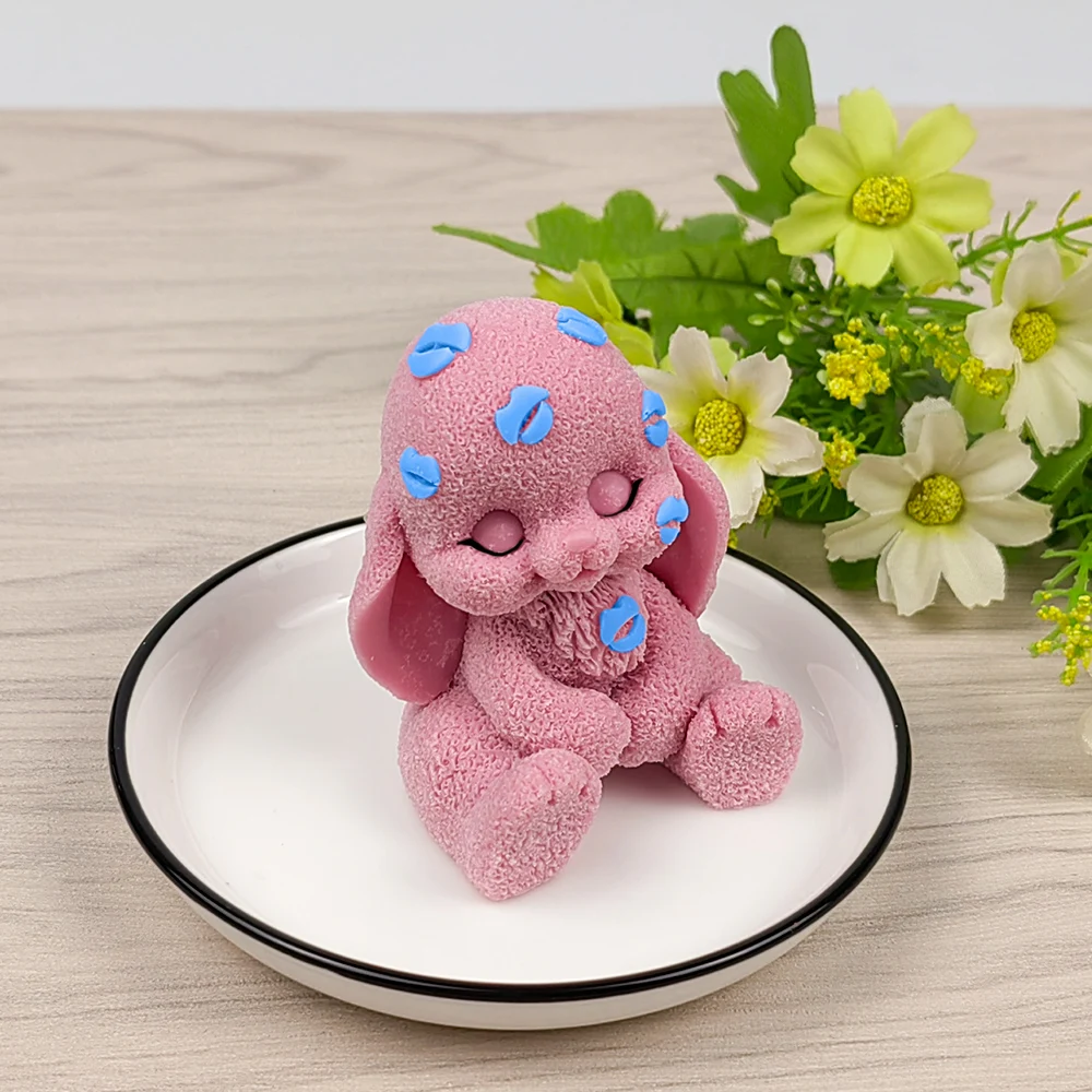 

DW0403 PRZY 3D Little Rabbit With Lip Print Moulds Silicone Candle Mold Animals Soap Molds Wedding Birthday Valentine's Day Clay