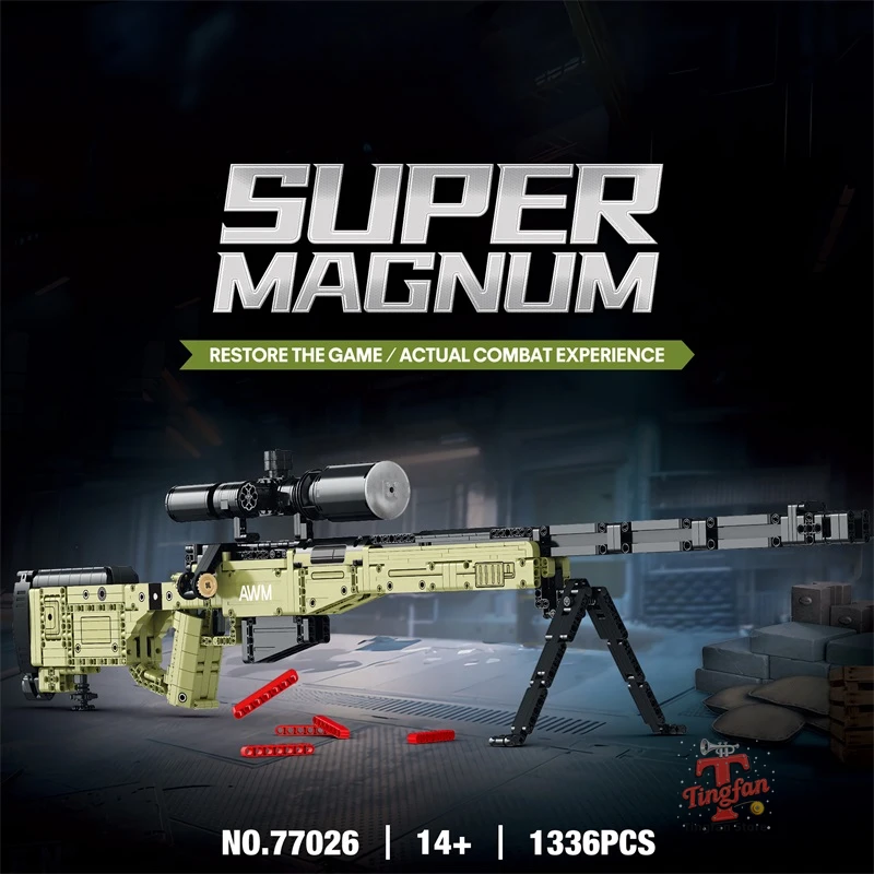

Military Weapons AWM Sniper Rifles Model Building Blocks MOC Army Large Firearms Arms Bricks DIY Guns Toys For Boys Adults Gifts