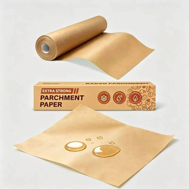 Parchment Paper Roll,Unbleached Non-Stick Baking Paper with Slide Cutter for Bread, Cookies, Heat Press, Grilling,Oven, Air Fry