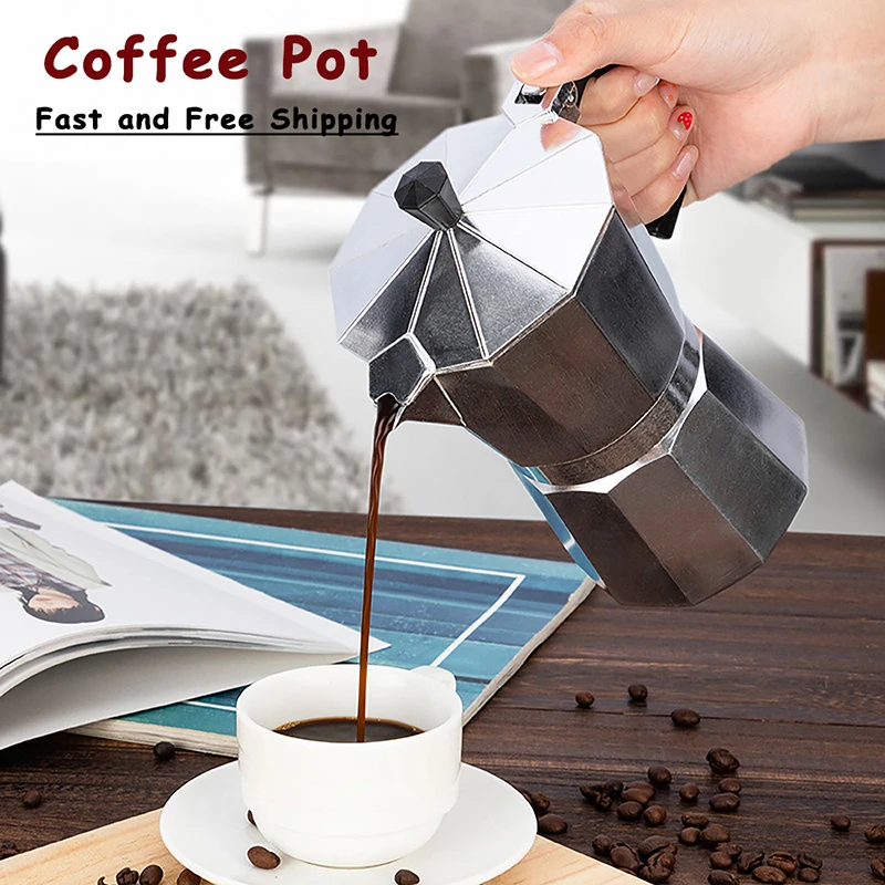 New Coffee Pot Aluminum Coffee Maker Durable Moka Cafeteira Coffeeware Expresso Percolator Multicapacity Coffee Octagonal Pot