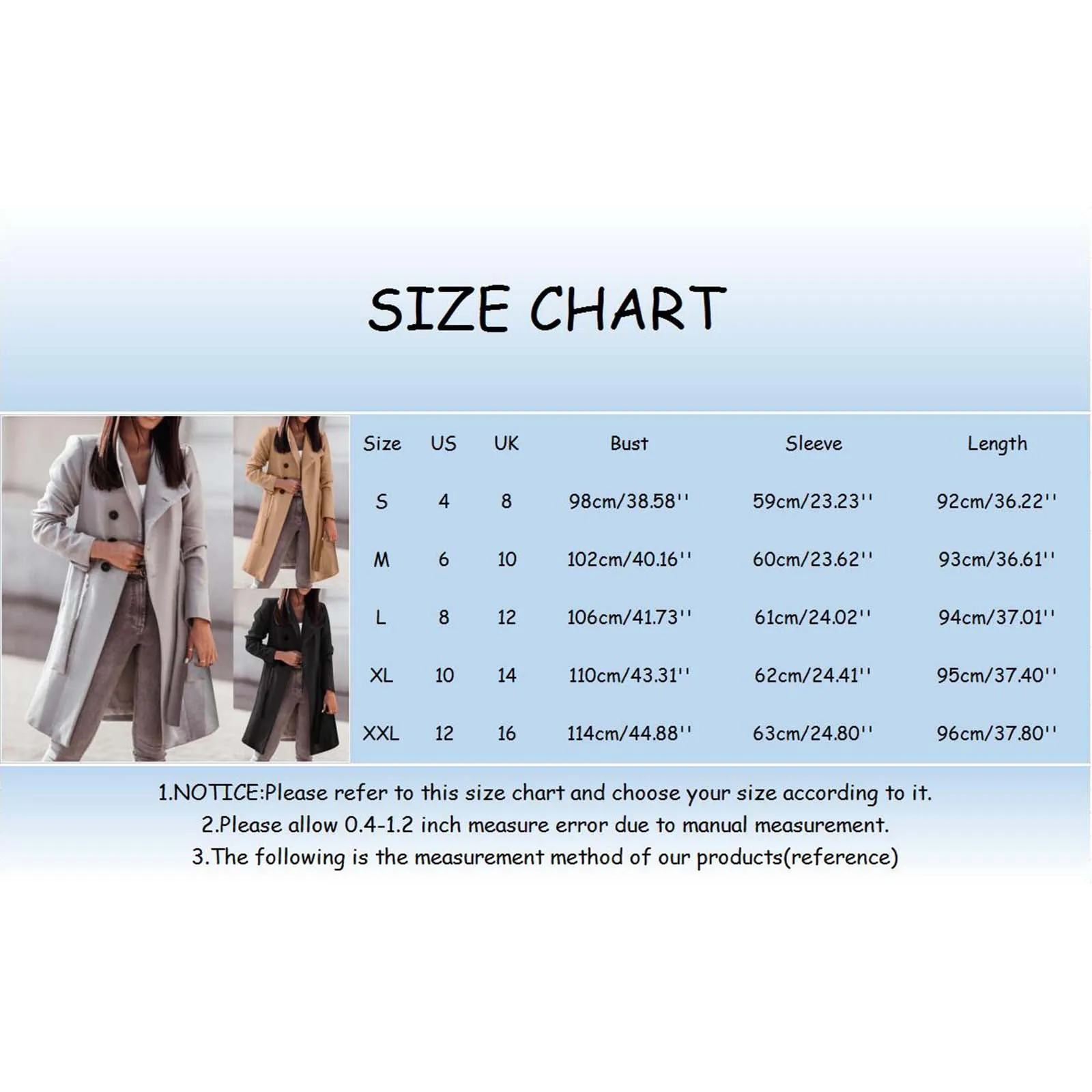 Womens Double Breasted Coat Winter Mid Long Trench Coat With Belt Clothes Outifits Outwear Lapel Jacket Fashion Streetwear