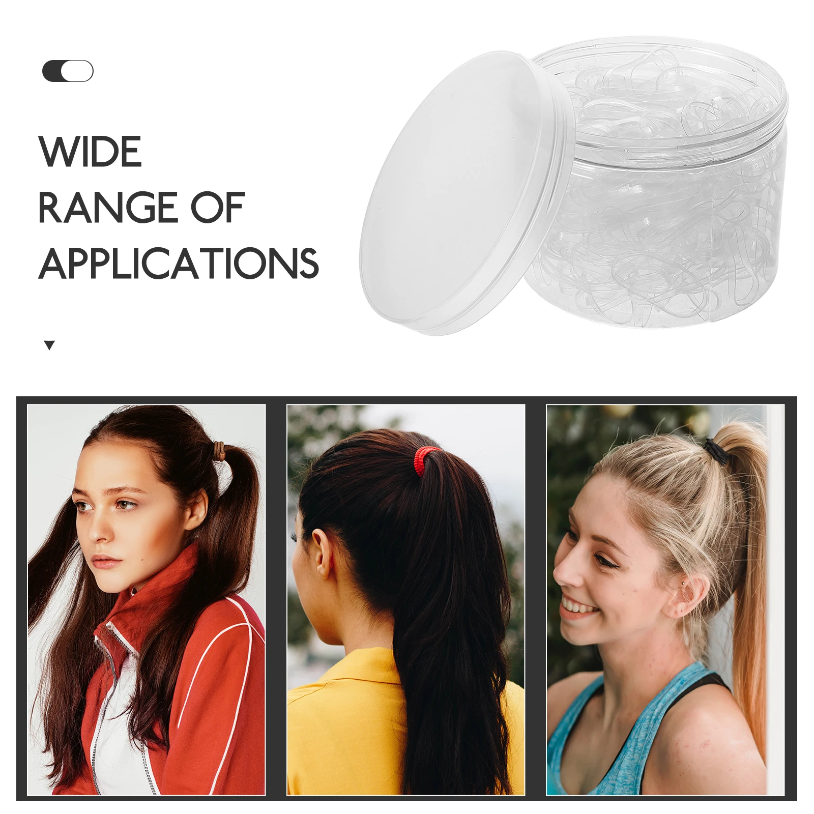 300 pcs Clear Ties Elastic Hair Bands For Women Mini Small Transparent Hair Ropes Secure Hold Everyday Use