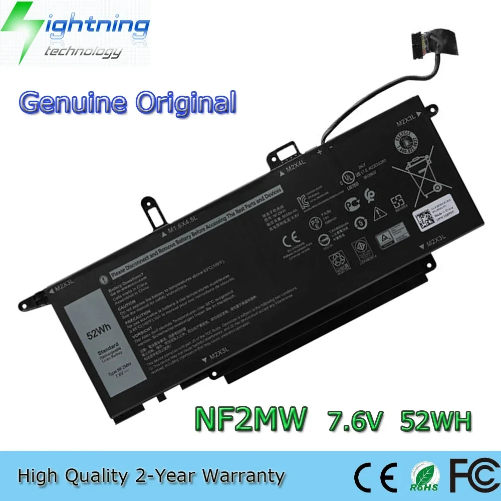

Brand New Genuine Original NF2MW 7.6V 52Wh Laptop Battery for Dell Latitude 7400 2-In-1 Series 7146W 0C76H7 C76H7 etc.