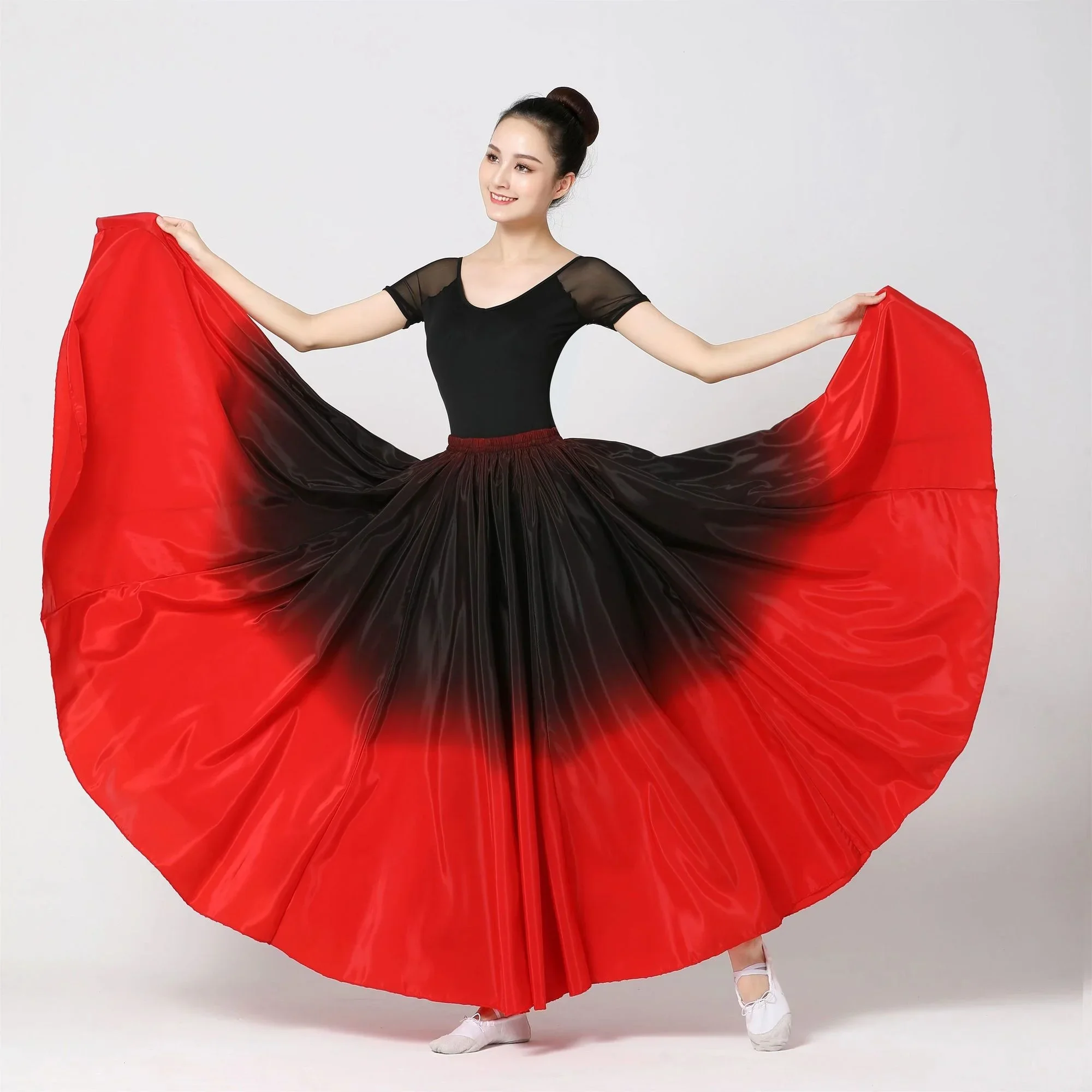 Vestidos de baile Flamenco español para mujer, faldas de baile puesta en escena, trajes de 360/540/720 grados, Vestido femenino
