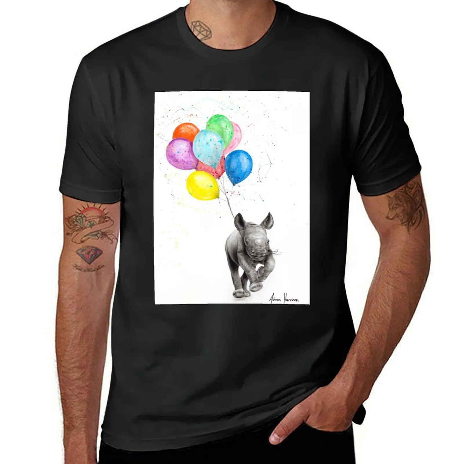 The Rhino and The Balloons T-Shirt blanks plus sizes heavyweight t shirts for men