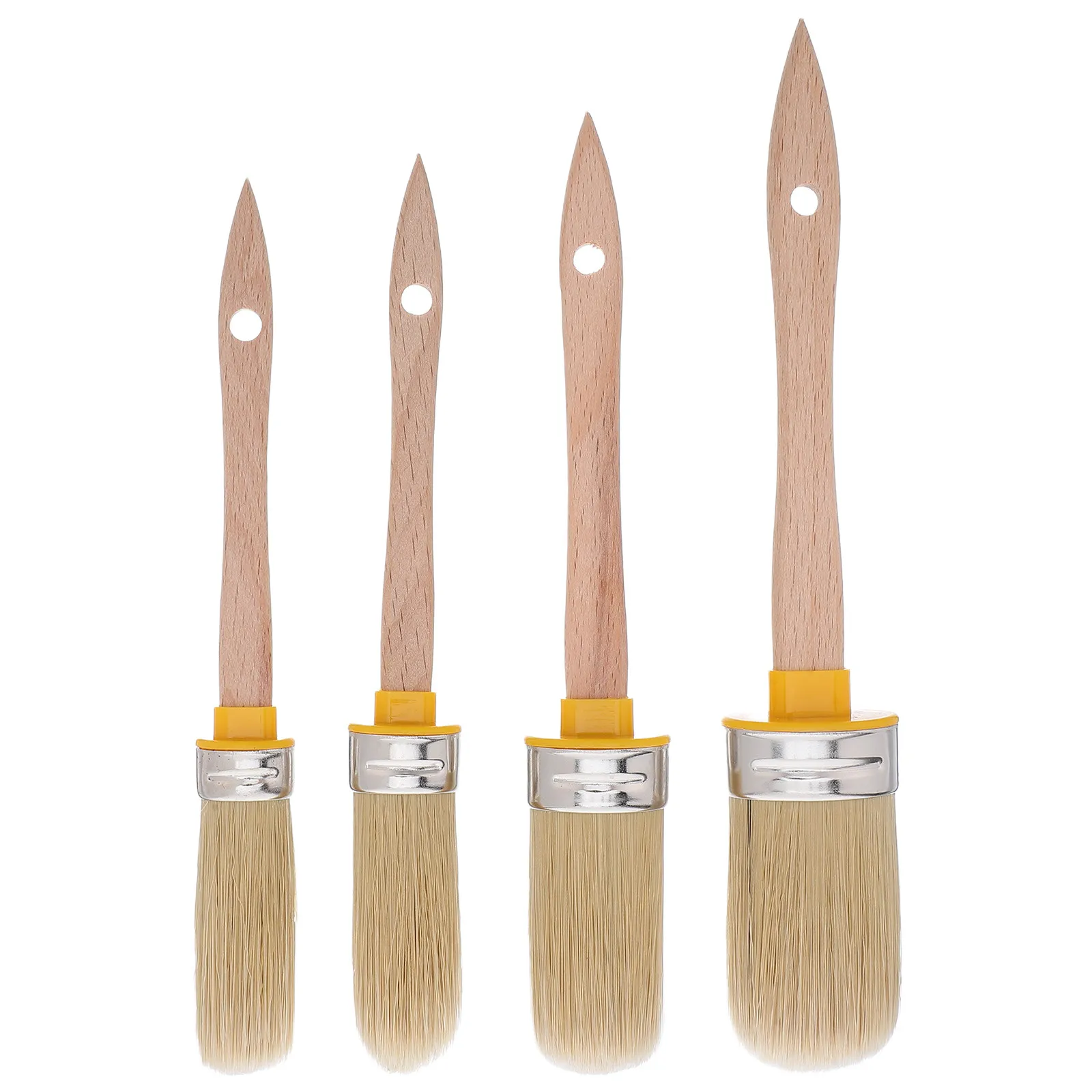 

Набор из 4 кистей для росписи по краям, овальные кисти для масляной живописи, для стен, мебели, деревянной отделки, кисти с плоским концом для домашнего декора
