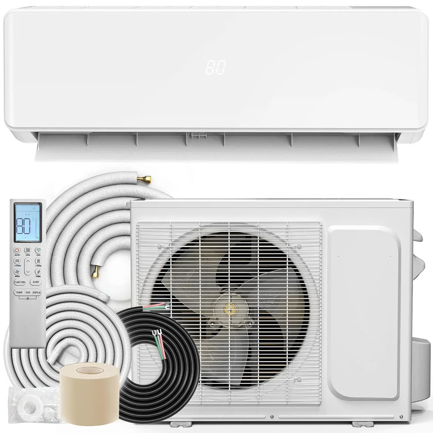 19 SEER2 12000BTU Mini Split AC/Heating System 115V, Pre-charged Inverter AC Cool & Heat Up to 750 Sq. Ft, 3 Level, Customized