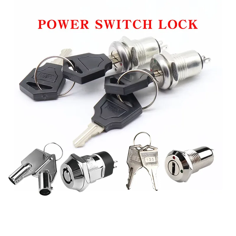 

5/10/20 Sets, 12/16/19mm 2 Position ON/OFF Zinc Alloy Electronic Key Switch,Phone Lock Security Power Switch for Electronics