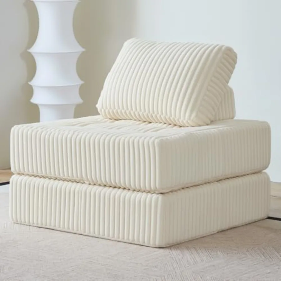 Convertible Floor Chair Bed Foldable Foam Sofa Mattress with Support Pillow Lightweight Single Fold Out Sleeper for Apartments