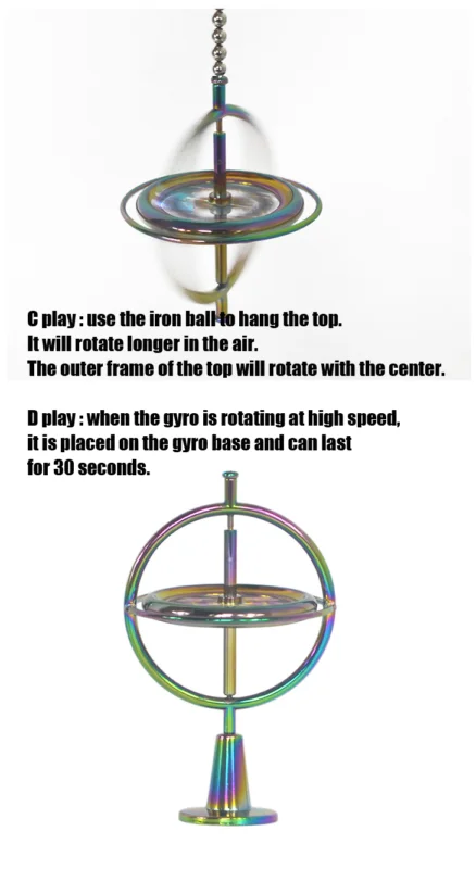 Metal gyroscope anti gravity rotating balance mechanical gyroscope Teaching tool EDC Decompression Toy