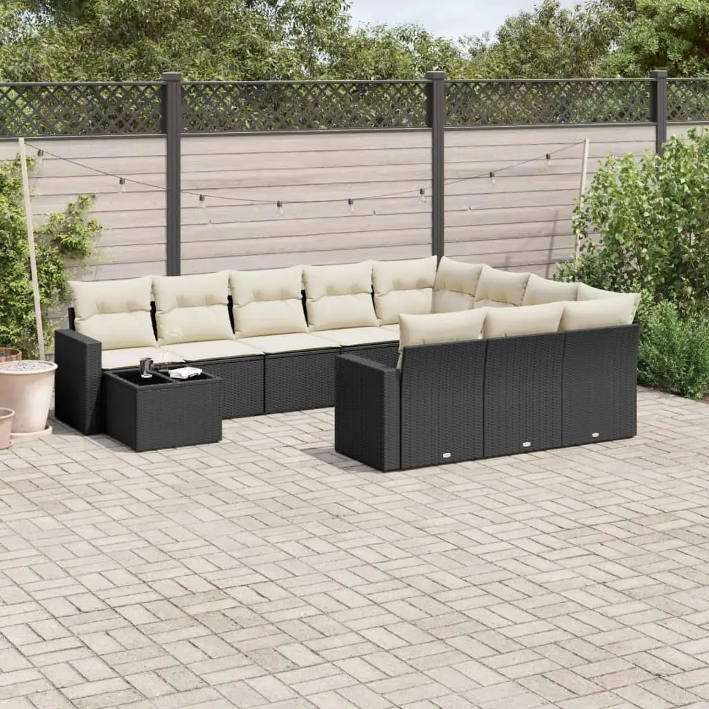 

Garden Sofa Set Black Cream White Outdoor Furniture Seating for Patio Backyard Relaxation