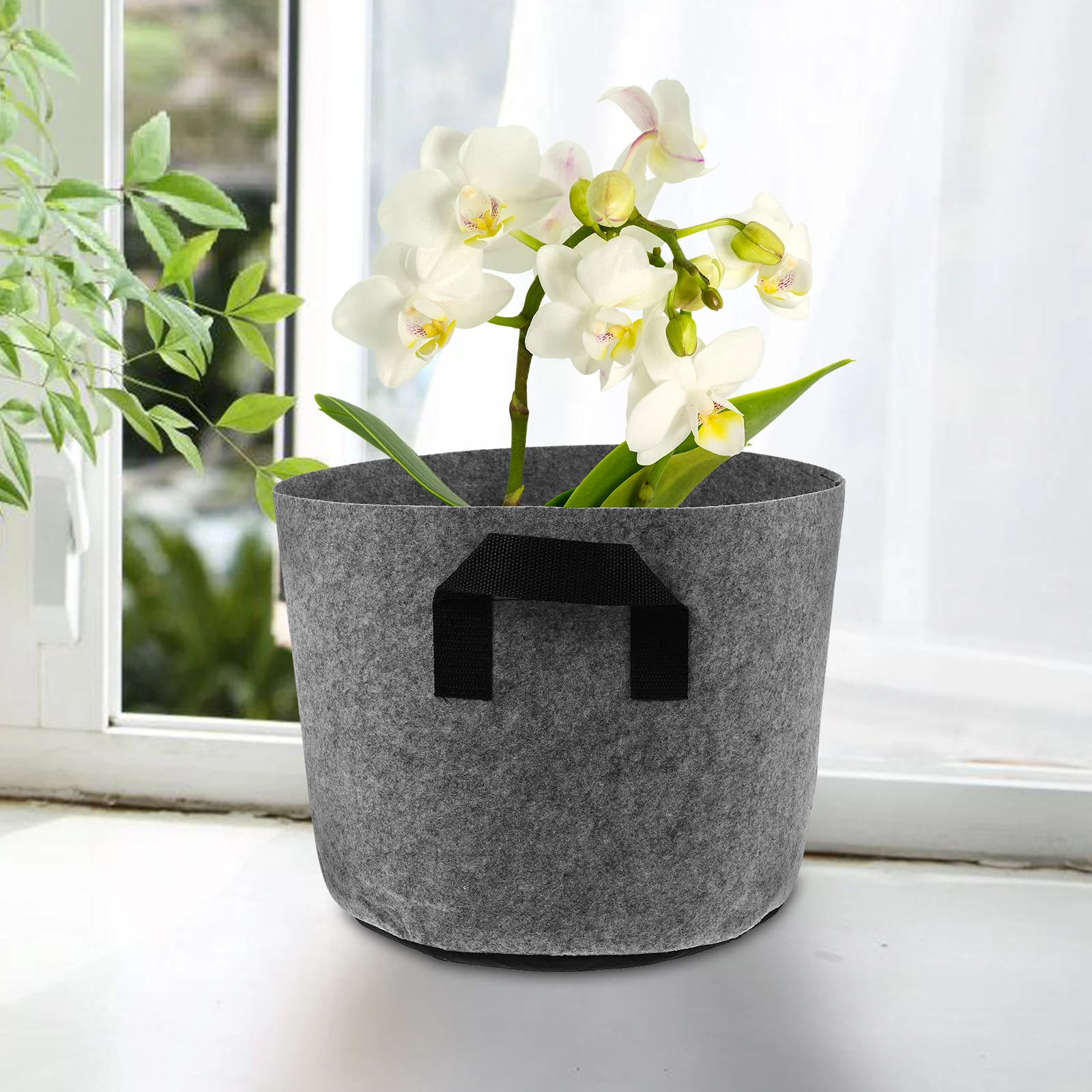

5Pcs Heavy Duty Felt Planting Bags 3 Gallon Nonwoven Fabric Handles Vegetable Flower Garden Grow Pots Reusable Durable