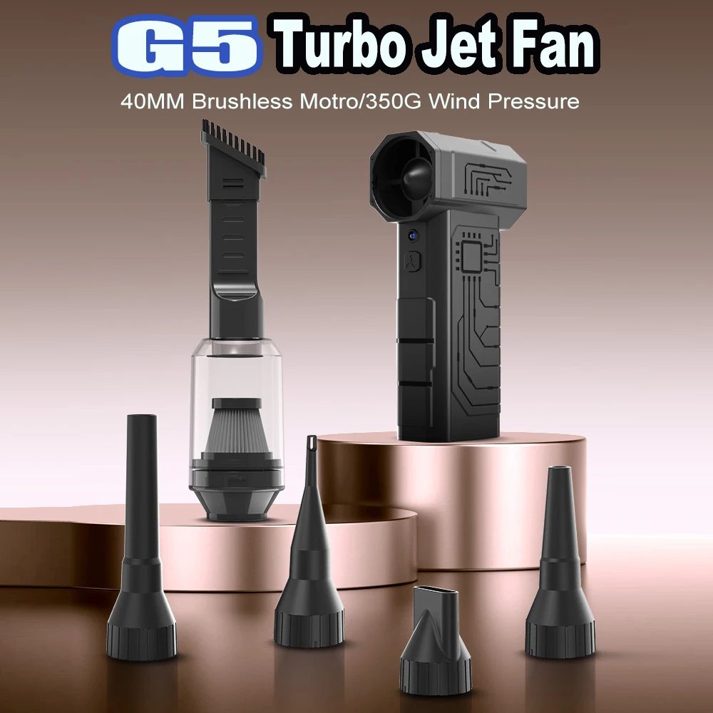 G5 منفاخ توربو مروحة نفاثة 40 مللي متر فرش منفاخ هواء قوي سرعة الرياح 52 متر/الثانية منفضة الهواء مكنسة كهربائية للسيارة/لوحة المفاتيح/الكمبيوتر/المنزل #1