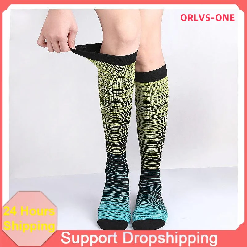 

Мужские носки, компрессионные носки, длинные дышащие носки, носки для марафона, триатлон, велоспорт, футбол, катание на лыжах, спортивные носки YS049