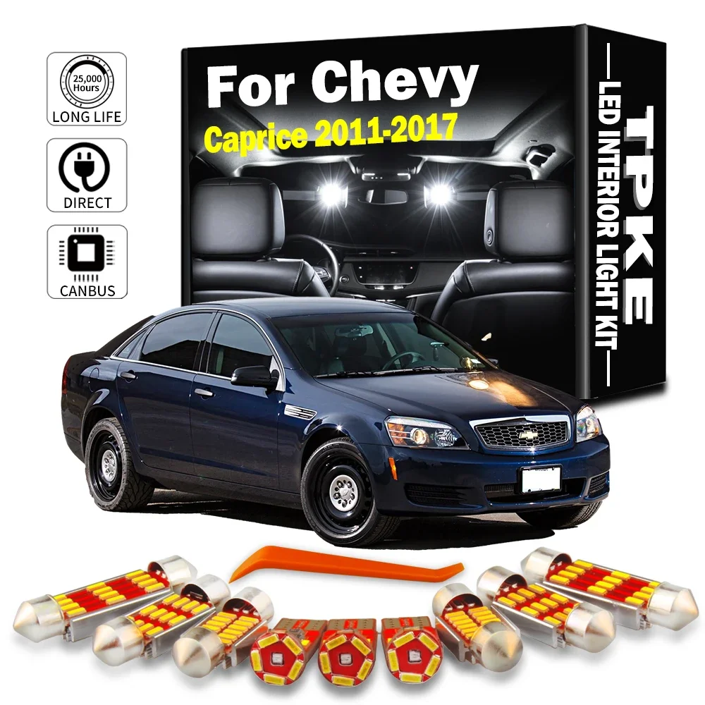 TPKE 10Pcs For Chevrolet Chevy Caprice 2011 2012 2013 2014 2015 2016 2017 LED Interior Map Dome Light Kit Car Led Bulbs Canbus