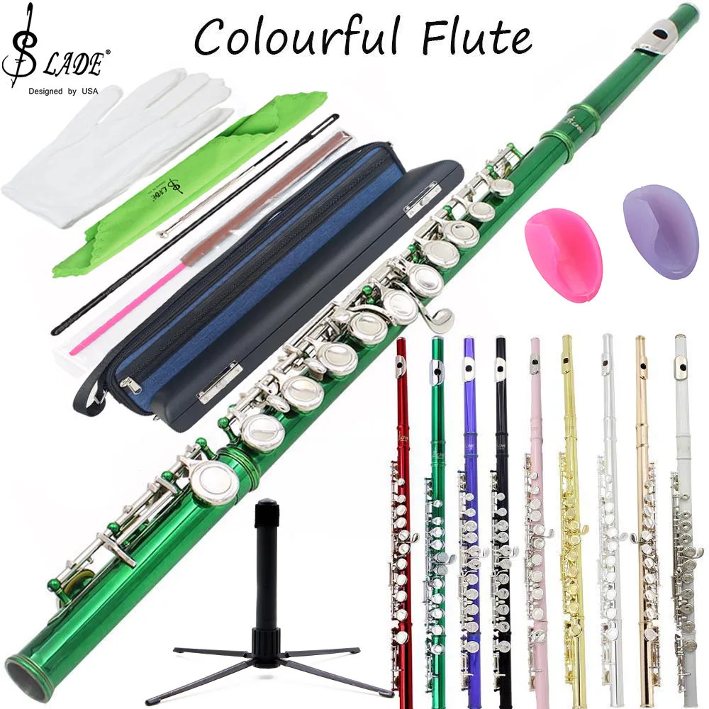 

SLADE 16-key Closed-hole C Flute Beginner Children's Student Flute Instrument Comes With Cleaning Kit Glove Holder Pass Bar