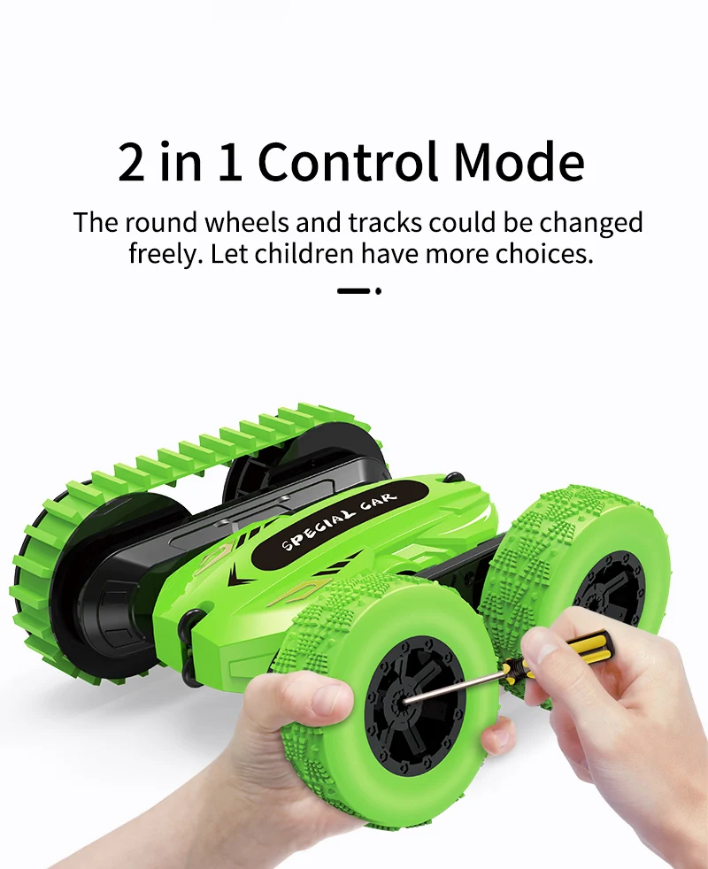 4WD RC Stunt Car 2.4G Radio Remote Control Car Double Side Waterproof  RC Car 360° Reversal Model Toys For Children Boy Gifts