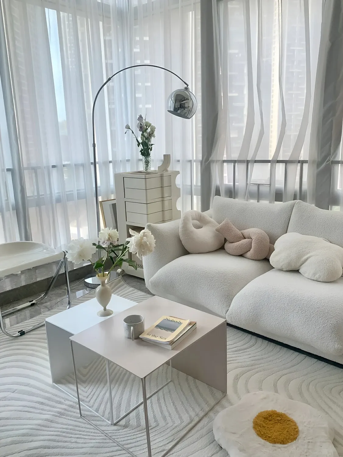 &Modern Minimalism Durable Metal Construction Living Room Coffee Table for Small Apartments No Assembly Required Sofa Corner