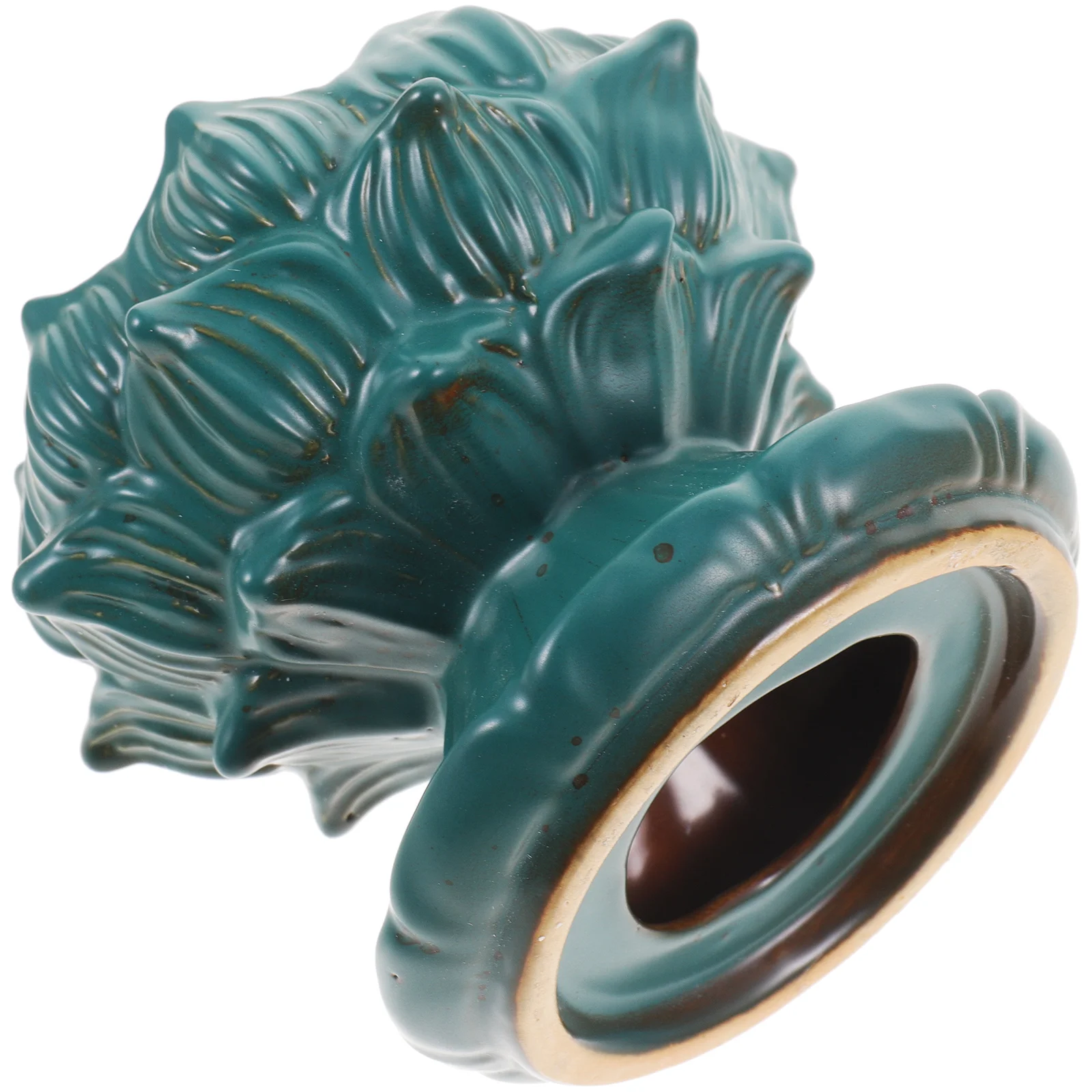 

Lotus Candleholder Ceramic Embossed Small Elegant Holder Home Decor Buddhist Hall Decoration Lotus Flower Holder