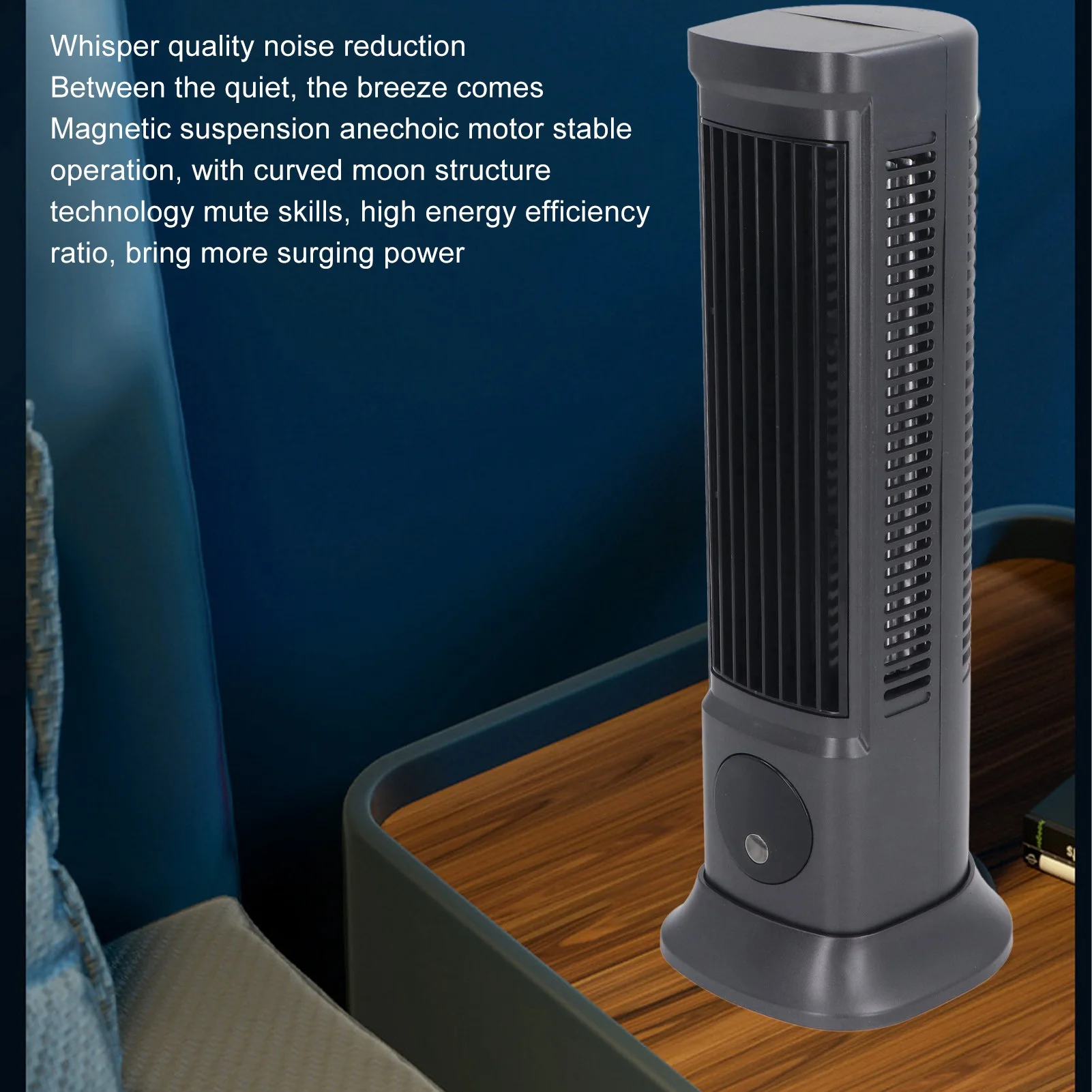 Ventilador de torre de escritorio silencioso, 3 niveles, ajustable, eficiente, compacto, sin aspas, profesional, para escritorio y dormitorio