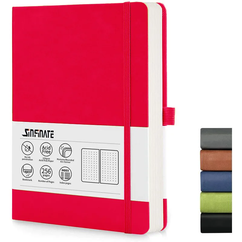 Cuaderno A5 Gestippeld notitieboek Bullet Hardcover Dagboek 120gsm Journal Creatieve Trend Draagbaar Effen Kleur 4 Kleuren Dot Grid Notitieboekjes