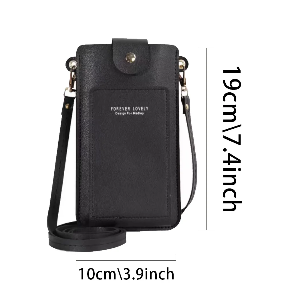 Women Bag Handbag Fashion Touch Screen Shoulder Cell Phone Pack Mini Crossbody Bags Leather Mobile Wallet Purses Bags for Female