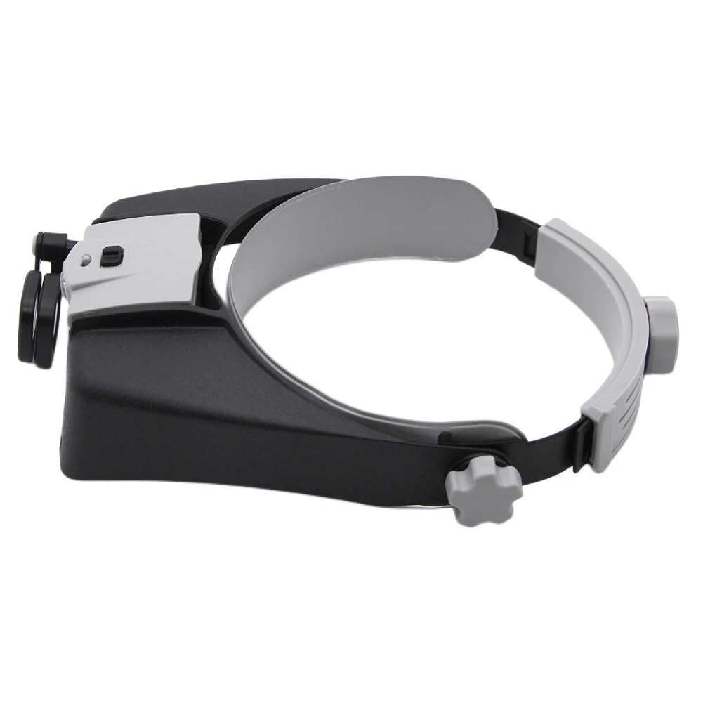 Head Magnifying Glass with 2 LED Light Head Mount Magnifier Glasses 1.5X 1.5X 6X 8X Loupe Adjustable Headband for Reading Repair