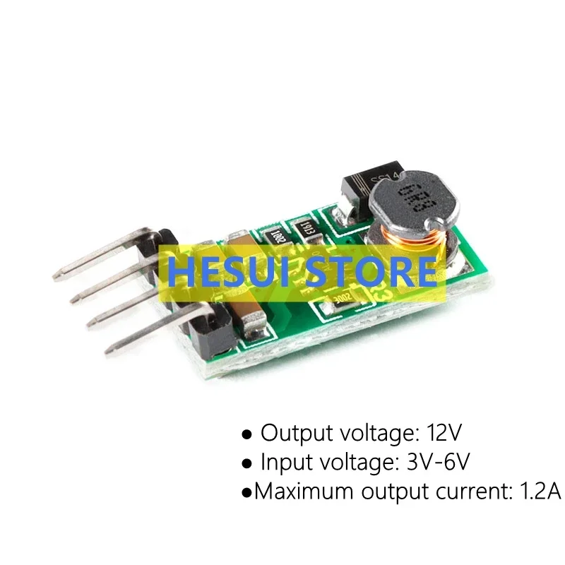 DC-DC booster power module The conversion efficiency of the 3V-6V input to 12V output 1.2A current is 90%