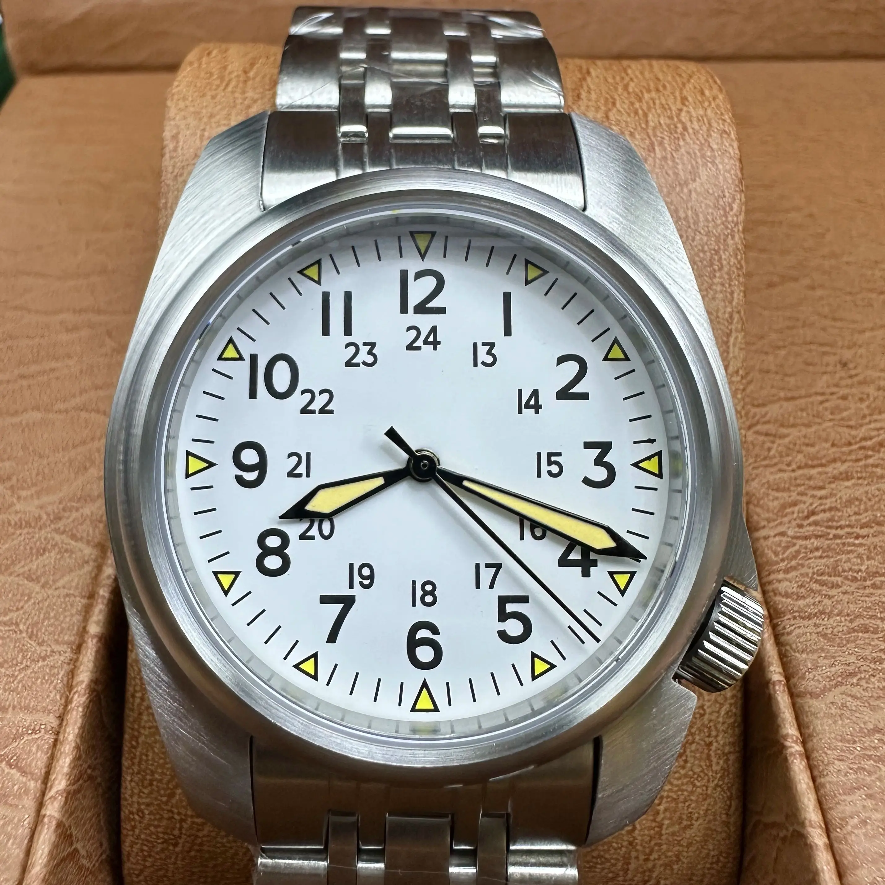 316L Sapphire Crystal Men Watches Japan Movement Waterproof 5Bar Swimming Luxury Business Stainless Steel vintage Pilot Men Watc