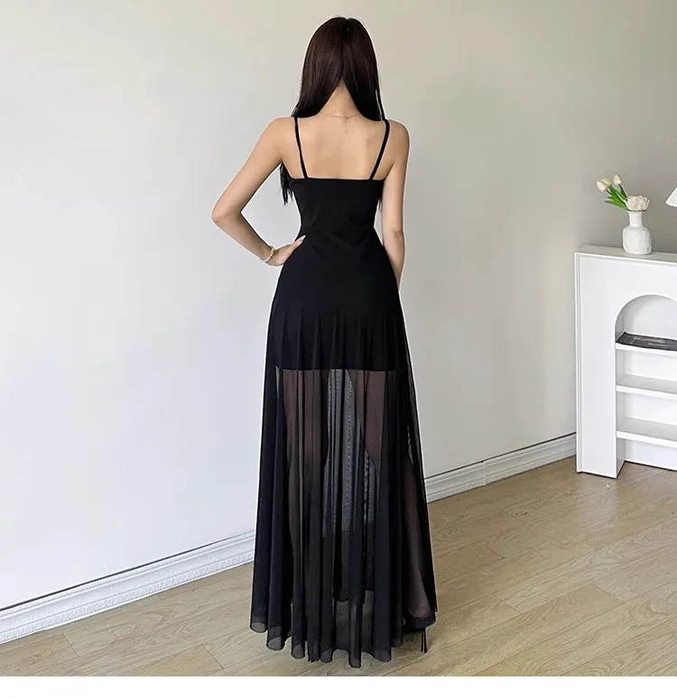 فساتين نسائية بدون أكمام لطيفة للحفلات الشتوية من الصوف الجاكار محززة بطية صدر السترة مبطنة بقصة ضيقة لعيد الميلاد أنيقة للولائم والاستقبال أنيقة #6