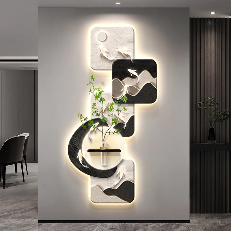 #Fish And Bird Decorative Wall Lamp 2025 New Style Corridor Corridor Facing Door Entrance Hanging
