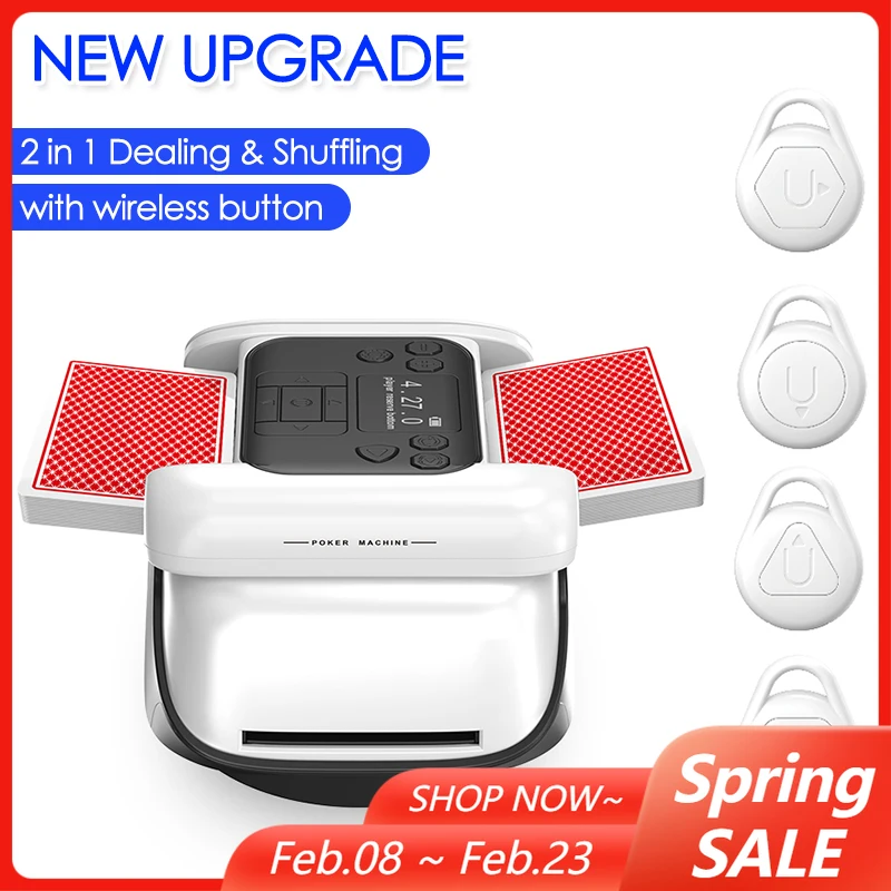 

360° Rotating Automatic Card Shuffling Dealer Machine 2 in 1 Dealing Cards Shuffler Poker Device for Outdoor Camping Games