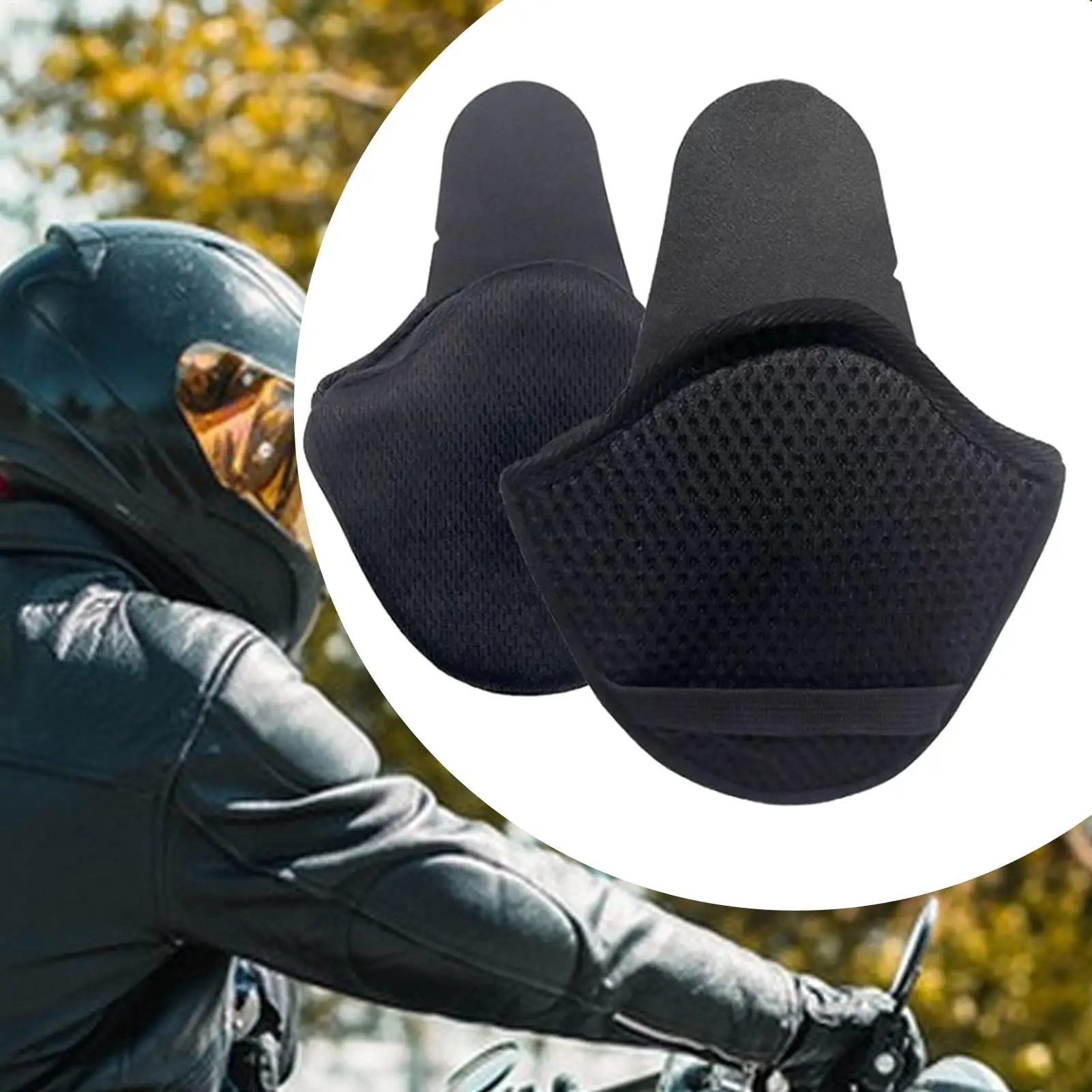 1 par de orejeras para casco de motocicleta, bloques de viento desmontables, orejeras para casco, duraderas, cálidas, a prueba de viento para invierno