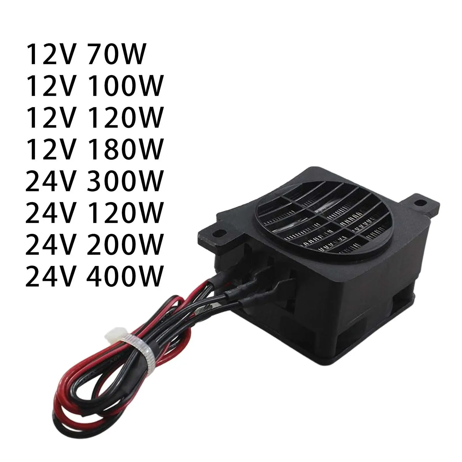 DC 12V 24V PTC Heating Element Adjustable Thermostat Overheat Protector Adjustable Mini Electric Heater Fan for Indoor Bedroom DC 12V 24V PTC Heating Element Adjustable Thermostat Overheat Protector Adjustable Mini Electric Heater Fan for Indoor Bedroom