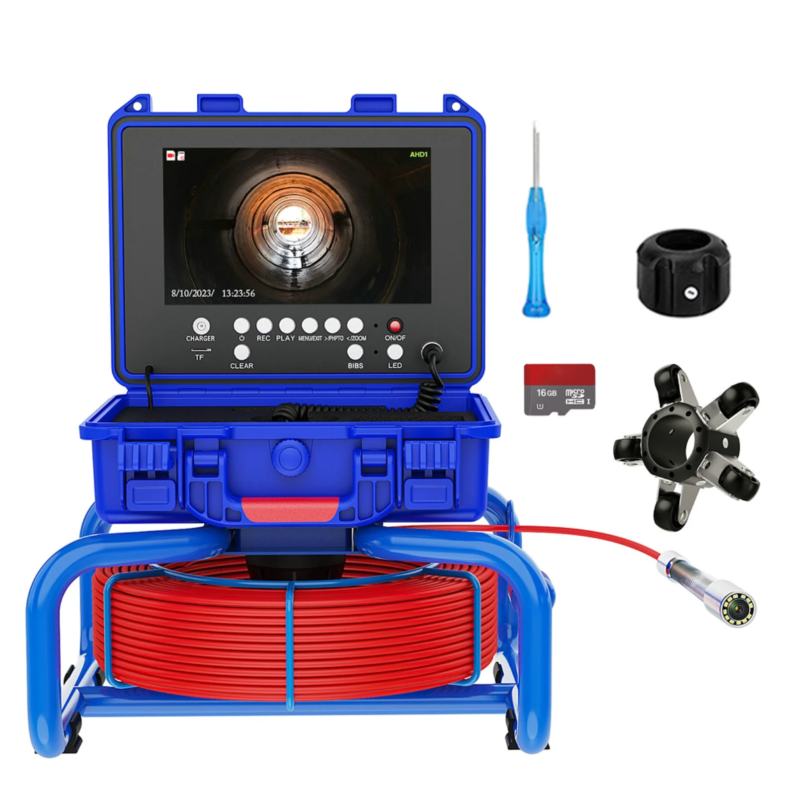 9-Pollici 30M Contametri Impermeabile DVR Scarico Fognatura Ispezione Video Endoscopio Telecamera Autolivellante 51 Per Pipeline Ndt