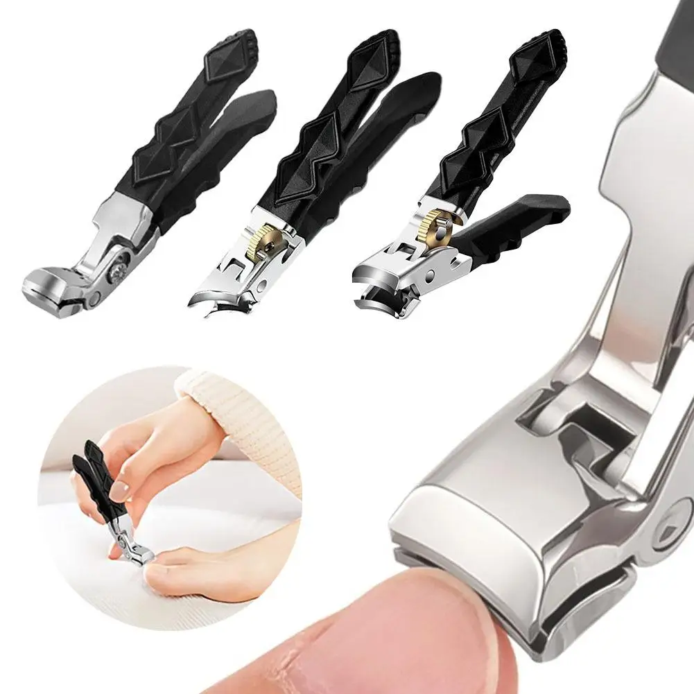 

3pcs Professional Nail Clippers Set Stainless Steel Anti-splash Nail Catcher Seniors Sharp Large Household Toenail Cutter Tools