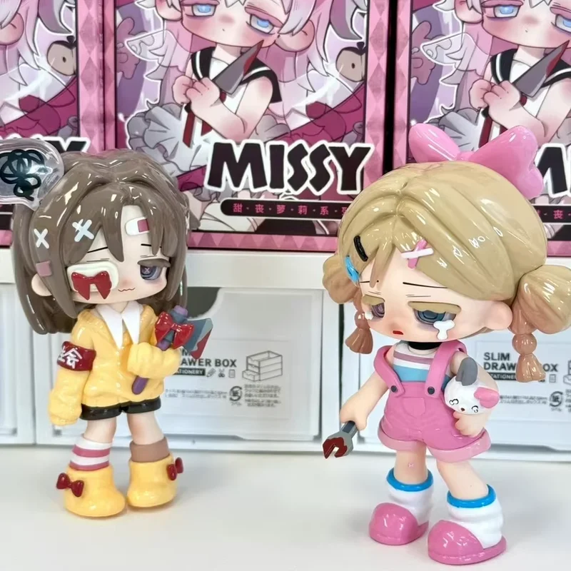 Missy doce luto loli caixa cega figura ornamento segunda geração corvo paraíso ponto escondido figura presente de aniversário das crianças