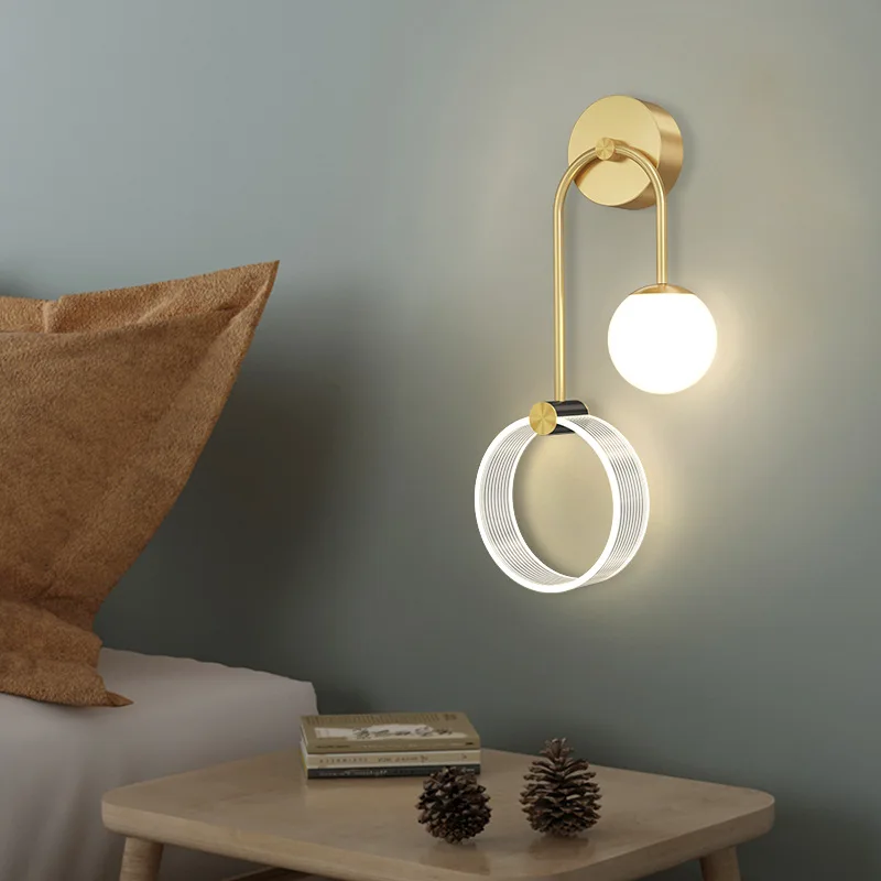 

Nordic Simple Modern Bedroom Bedside Lamp Living Room Artistic Personality Creativity Lighting Luxury Sofa Background Wall Light