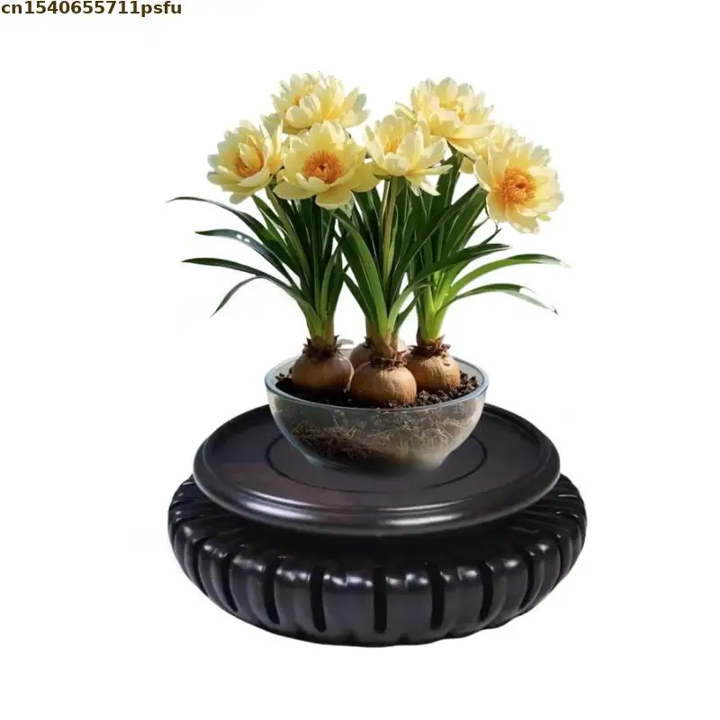 High Quality Miniature Wooden Base Crafts Coffee Tea Sets Pedestal Figurines Vase Flower Pot Sorting Table Standing Flower Base