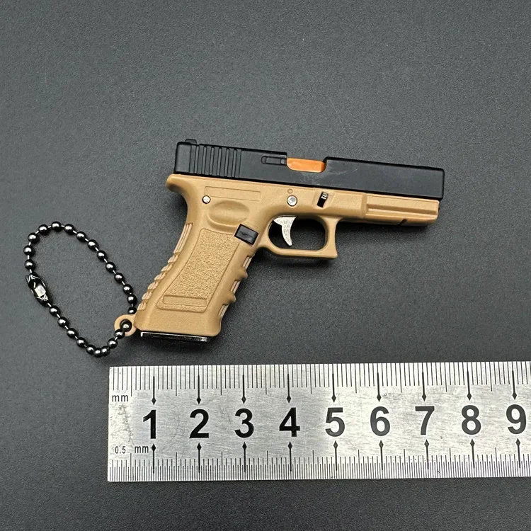 Mini G17 Metal Toy Gun Model Alloy Keychain Detachable Collection Color Impressive Birthday Christmas for Military Junkie