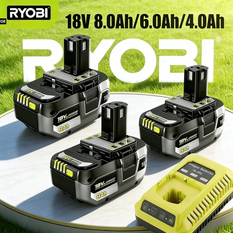 

New Upgrade RYOBI 18V 8Ah rechargeable lithium battery in 2026- long lifespan,high capacity compatible with all 18V series tools