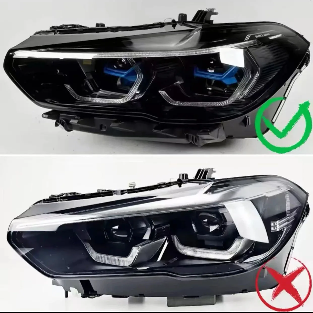 وحدات RGBW DRL LED لسيارات BMW X5 G05 X6 G06 F95 F96 Pre‐LCI 2019-2022 للمصابيح الأمامية بالليزر تناسب إصدار الاتحاد الأوروبي